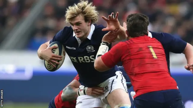 Richie Gray on the charge for Scotland