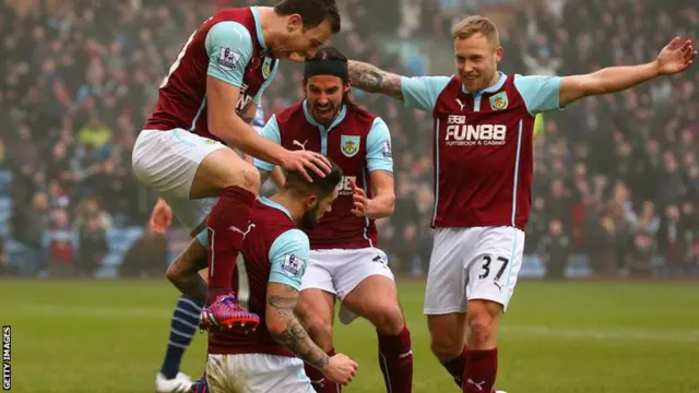 Burnley players celebrate