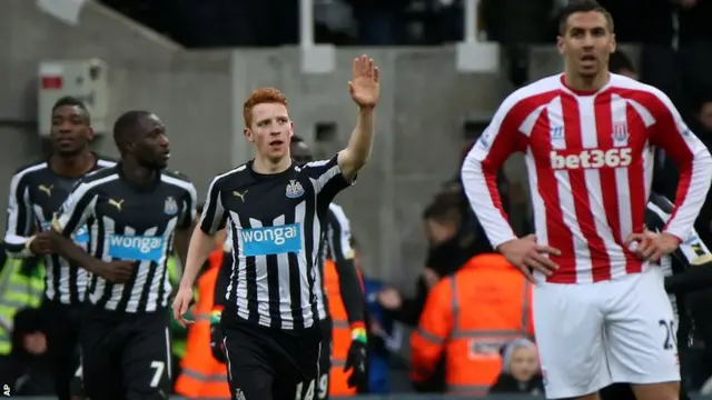 Jack Colback celebrates for Newcastle