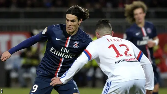 PSG striker Edinson Cavani