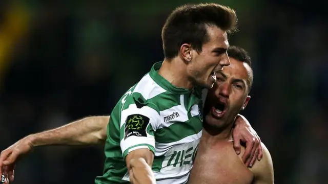 Jefferson celebrates for Sporting Lisbon