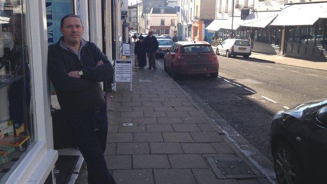 Tony Golledge outside The Mall newsagents in Clifton