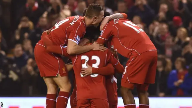 Liverpool players celebrate