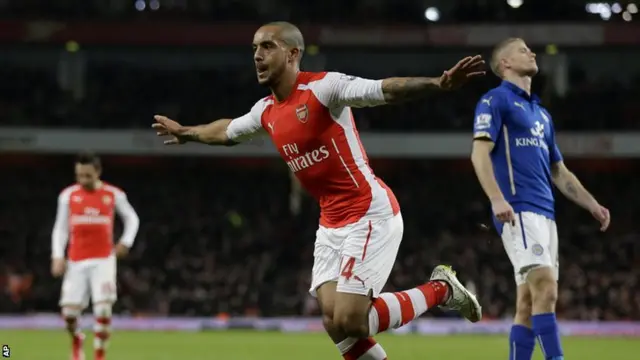 Theo Walcott celebrates