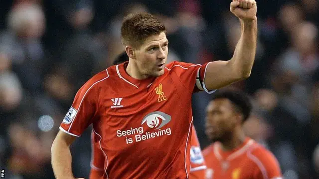 Steven Gerrard celebrates