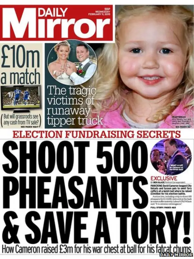 Tomorrow's Mirror front page