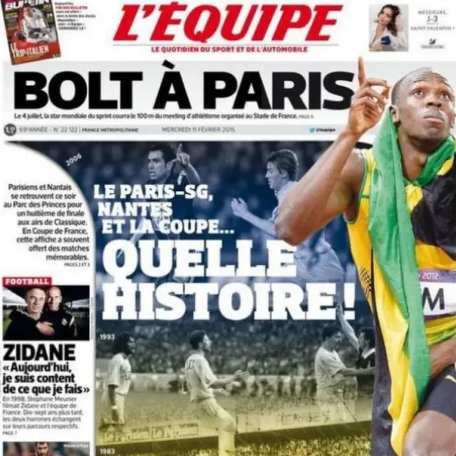 L'Equipe front page