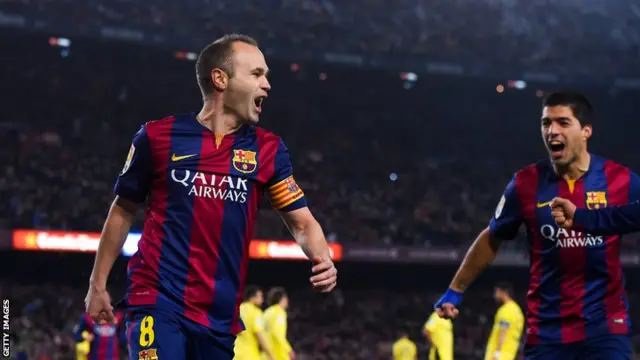 Andres Iniesta celebrates