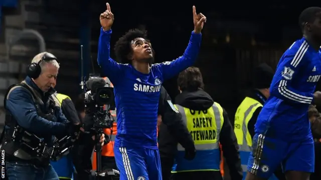 Willian celebrates