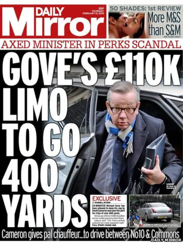 Tomorrow's Mirror front page