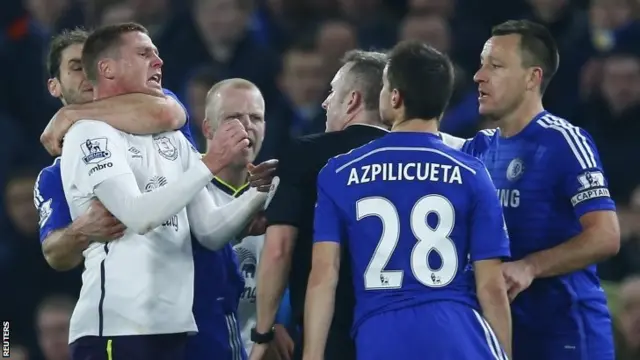 Tempers flared during the game at Stamford Bridge