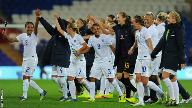 England players celebrate