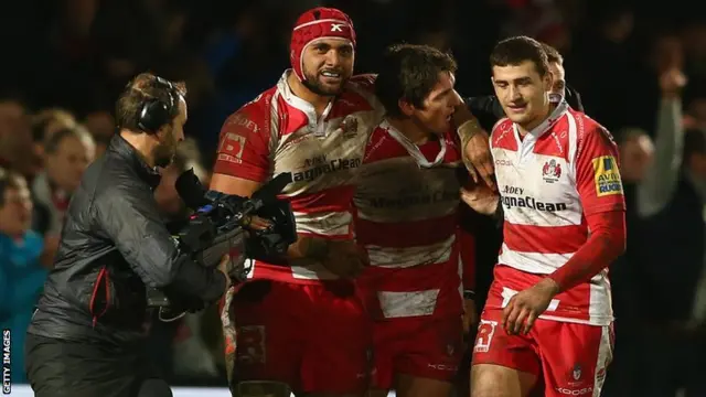 Gloucester players celebrate