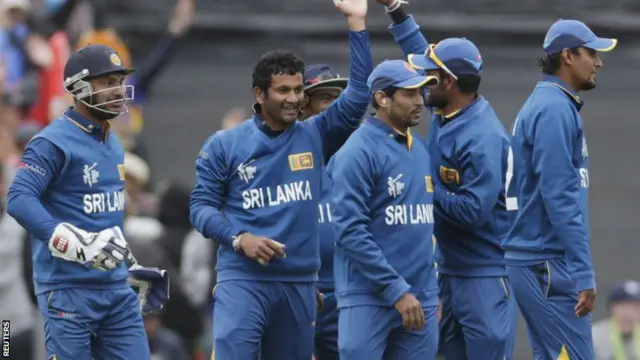 Sri Lanka celebrate a wicket