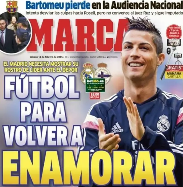 Marca lead story on Real Madrid