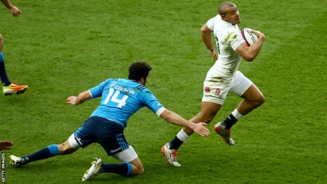 Jonathan Joseph breaks free for a try