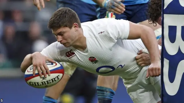 Ben Youngs scores a try for England