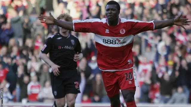 Yakubu celebrates