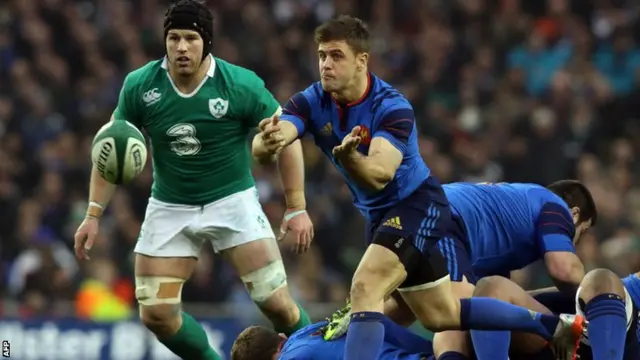 France scrum-half Rory Kockott is slow from the breakdown