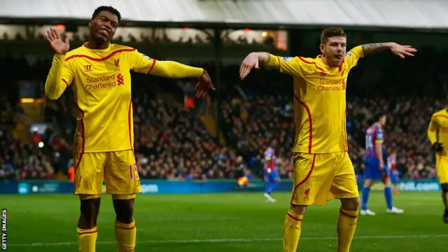 Daniel Sturridge celebrates his equaliser for Liverpool