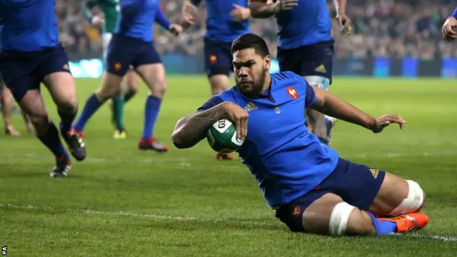 Romain Taofifenua goes over for France