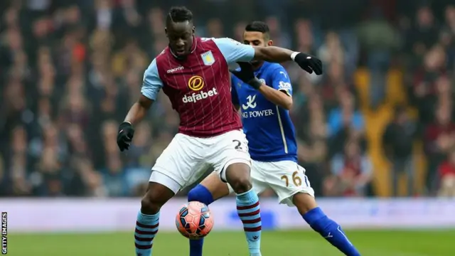 Ally Cissokho holds off Riyad Mahrez