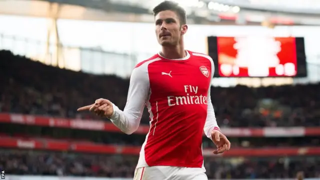 Olivier Giroud celebrates