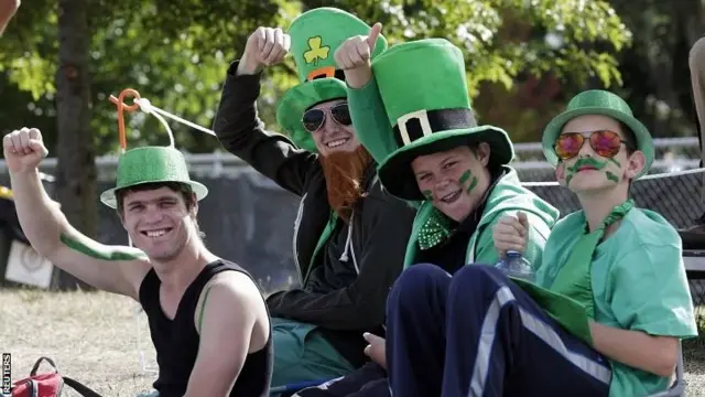 Ireland fans at the match