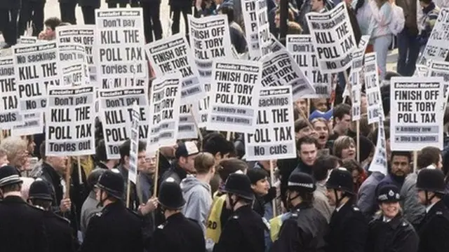 The poll tax sparked demonstrations when it was introduced in the early 1990s by the then Tory government