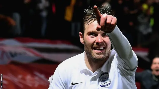 Scott Laird celebrates his goal for PNE