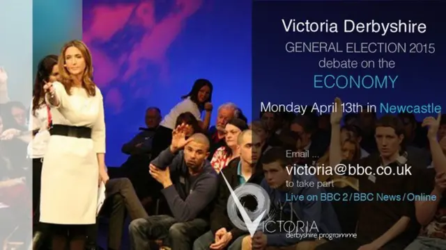 Poster for Victoria Derbyshire election debates