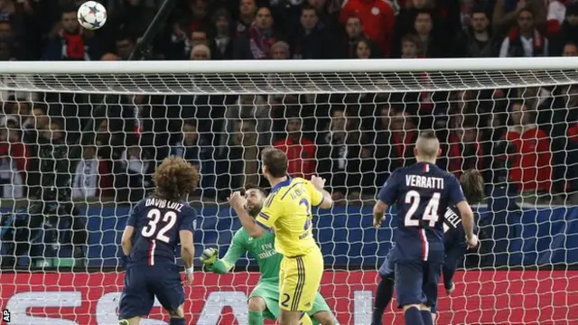 Branislav Ivanovic celebrates Chelsea's first goal against PSG