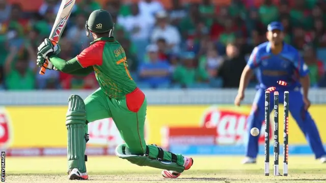 Shakib Al Hasan bowled