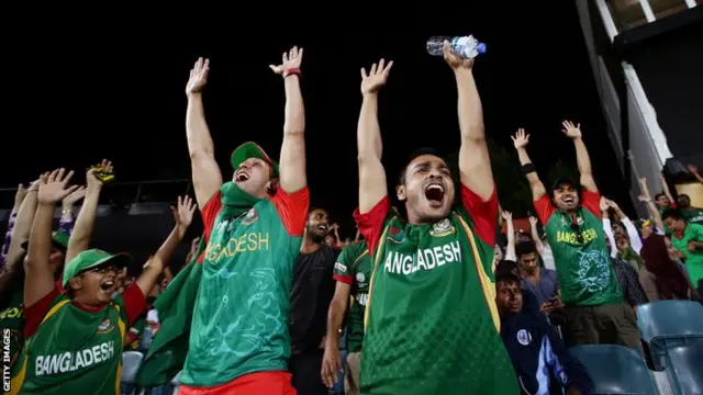 Bangladesh fans celebrate victory