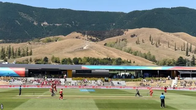 A general view as Zimbabwe bat