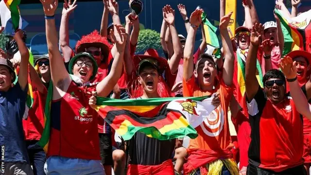 Zimbabwe fans show their support