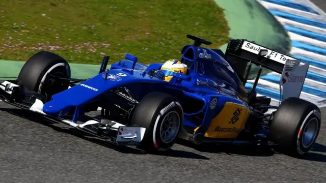 The Sauber during testing