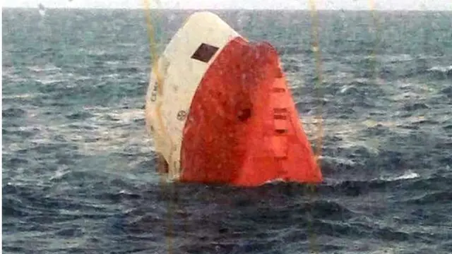 The Cemfjord sank after capsizing with a crew of eight on board