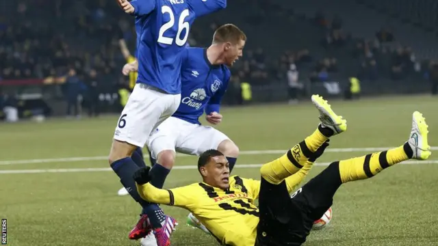 John Stones brings down Guillaume Hoarau