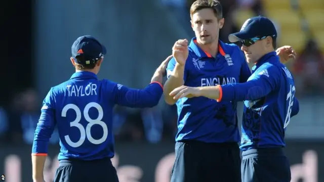 Chris Woakes celebrates