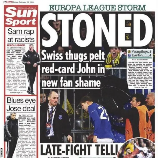 The Sun back page