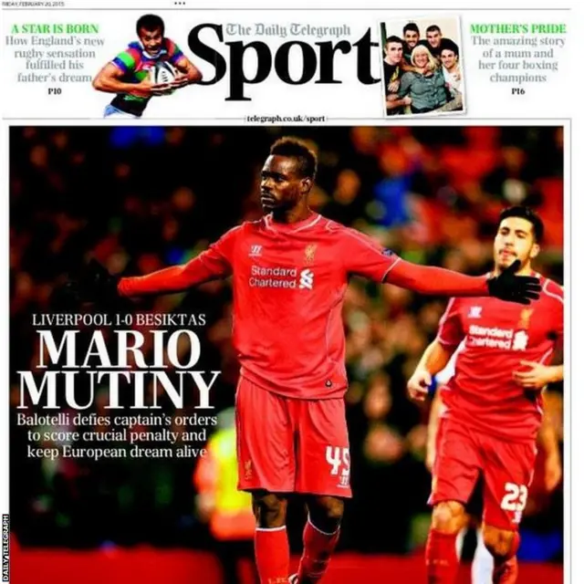 Daily Telegraph back page