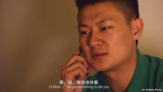 Fang Chao tells his mother he's gay in the PFLAG film Coming Home