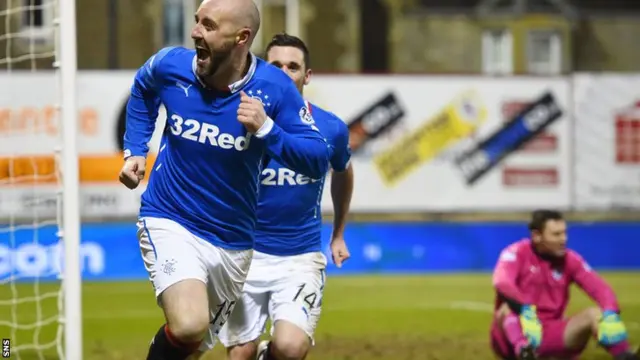 Kris Boyd celebrates after putting Rangers 2-0 ahead