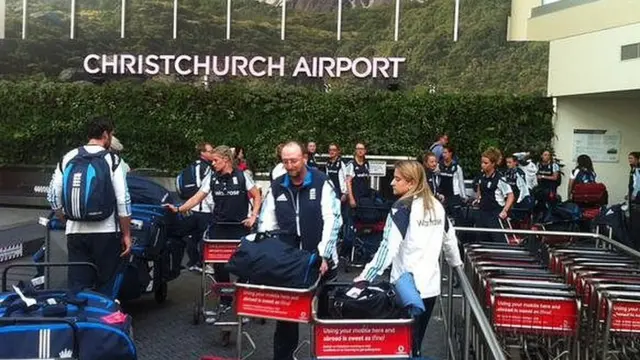 England women arrive