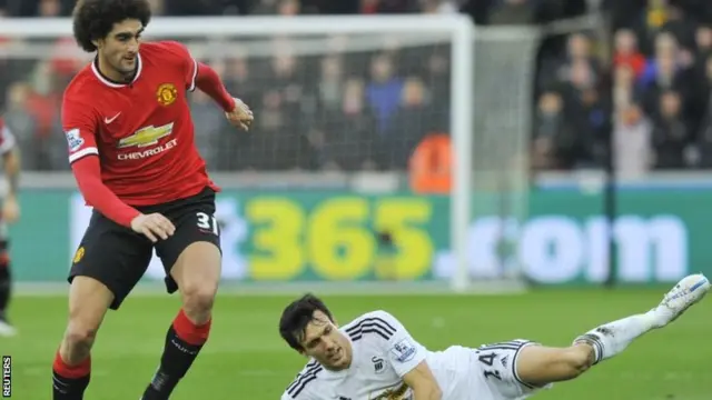 Marouane Fellaini in action for Manchester United