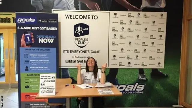 Peoples Cup reception excited receptionist