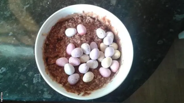 People's Cup picture of porridge with mini eggs in