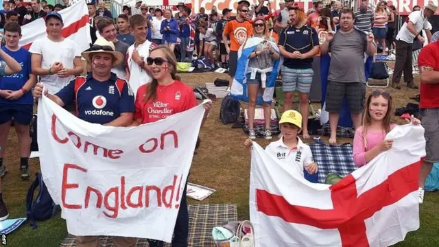 Fans at Hagley Oval