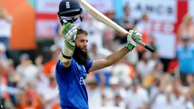 Moeen Ali celebrates